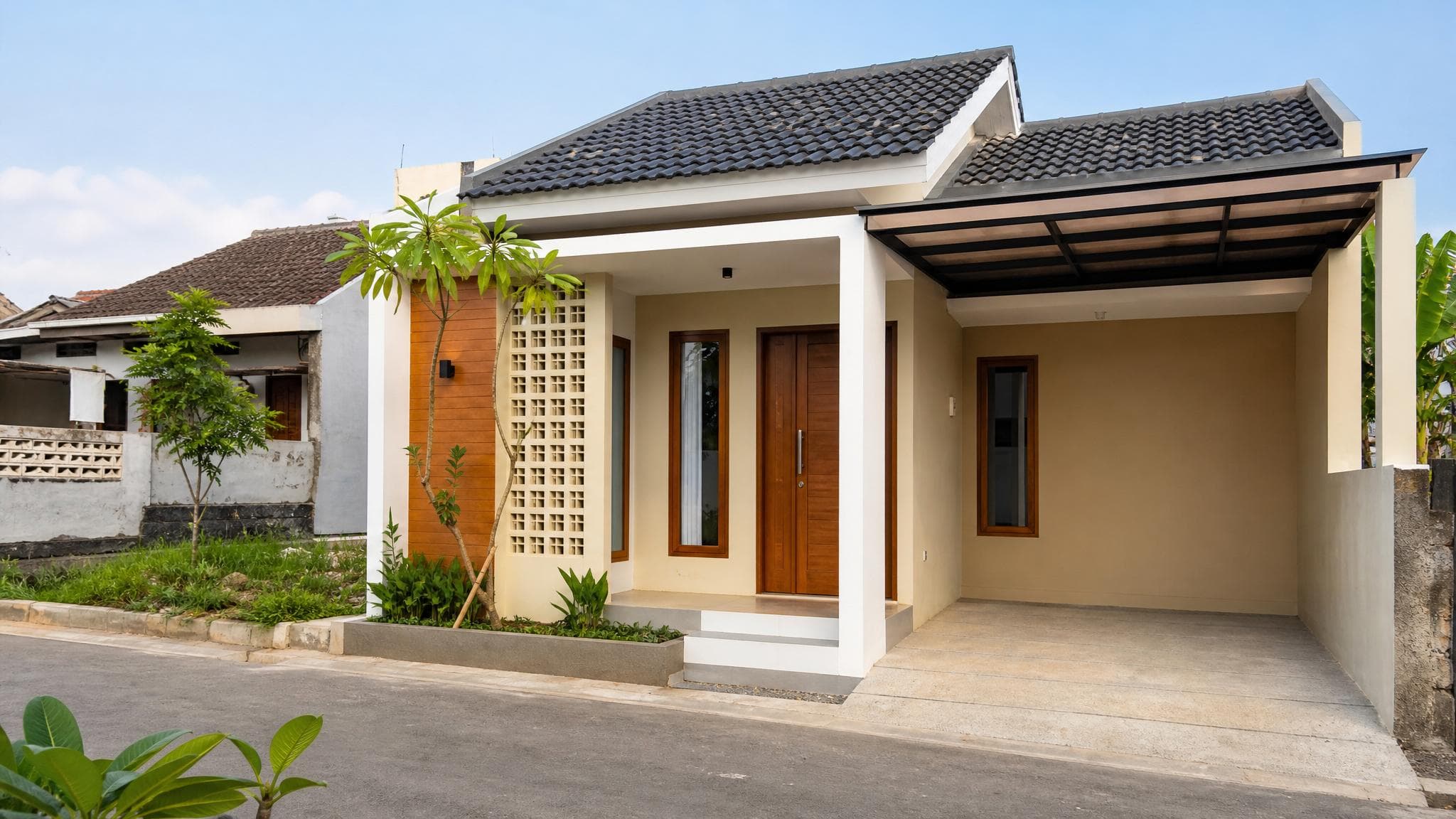 Denah Rumah 2 Kamar dengan Mushola Kecil yang Nyaman untuk Keluarga